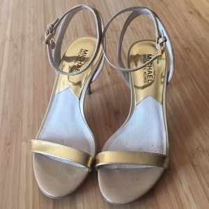 Minimalist Nude Gold ankle strap